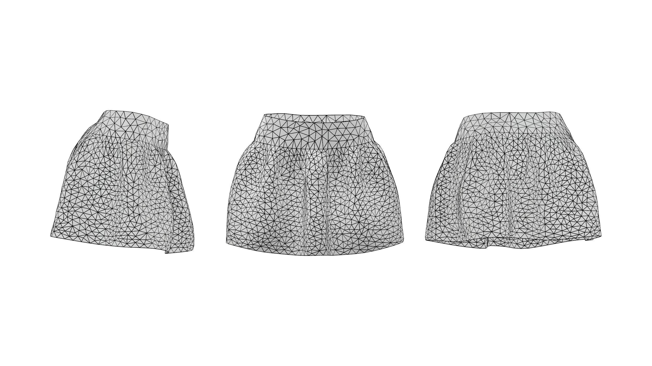 Flounced Mini Skirt Low-poly 3D model_2