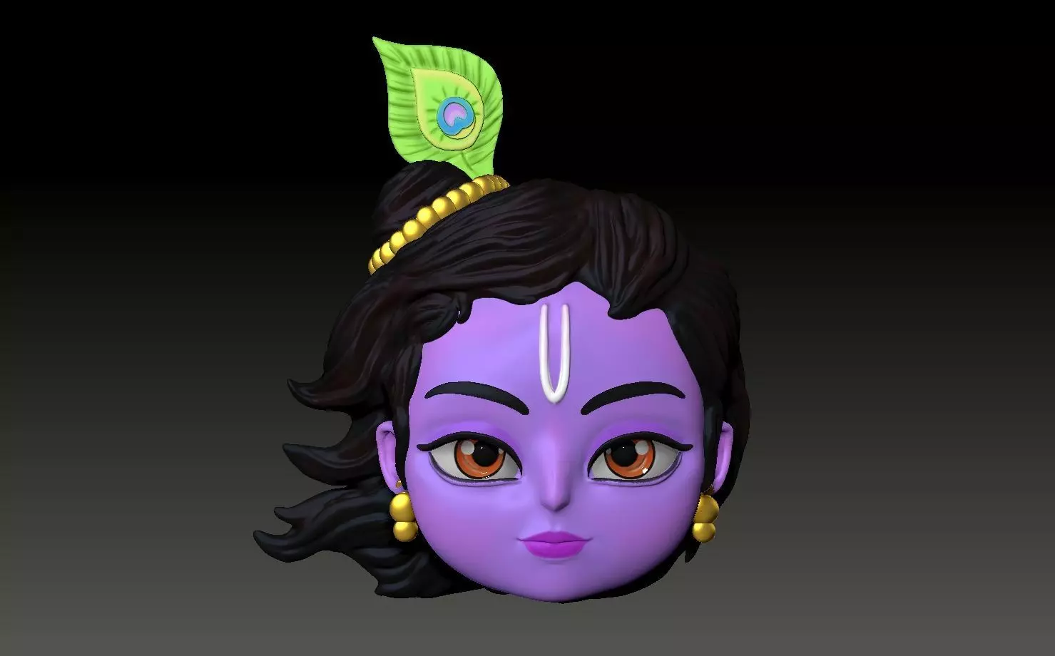Krishna face  3D print model_0