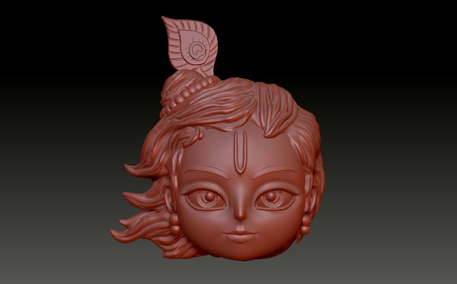 Krishna face  3D print model_2