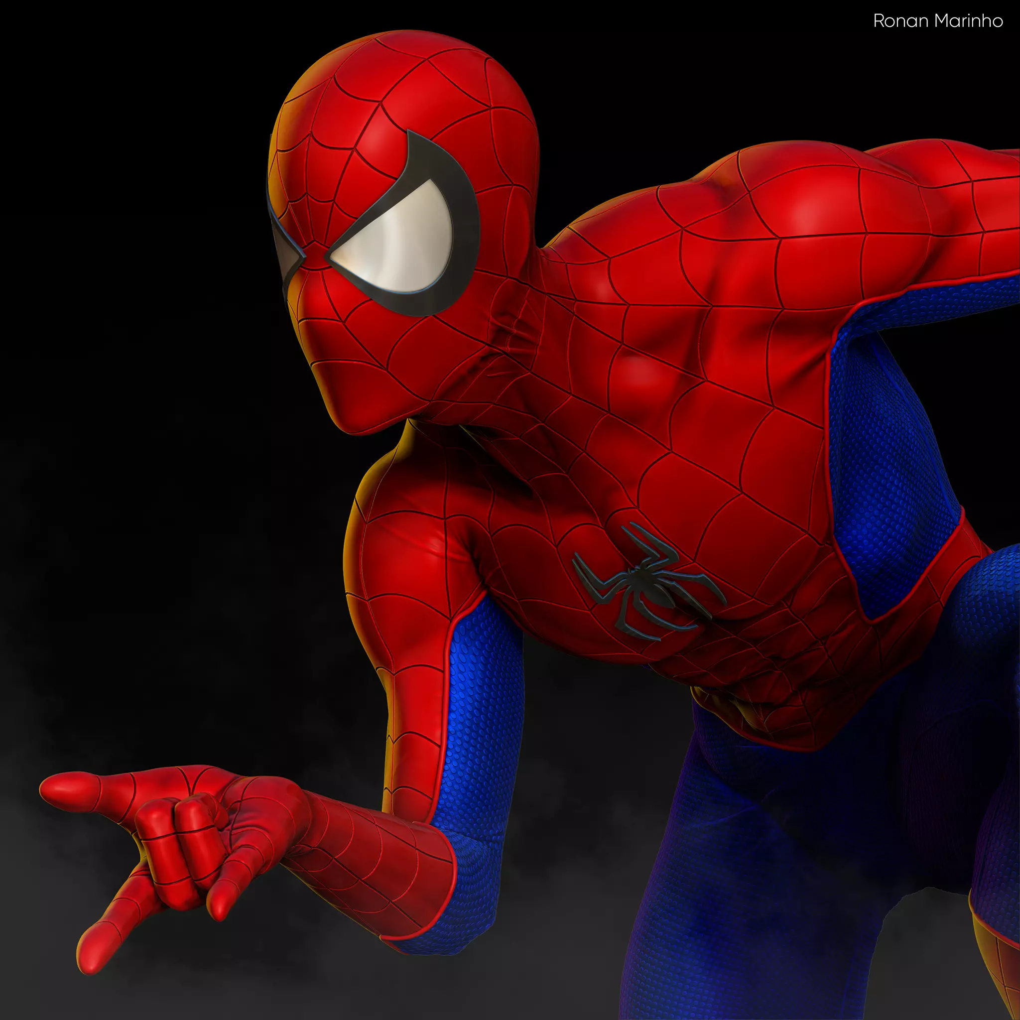 Spider-Man spider - man statue 3D print model_0