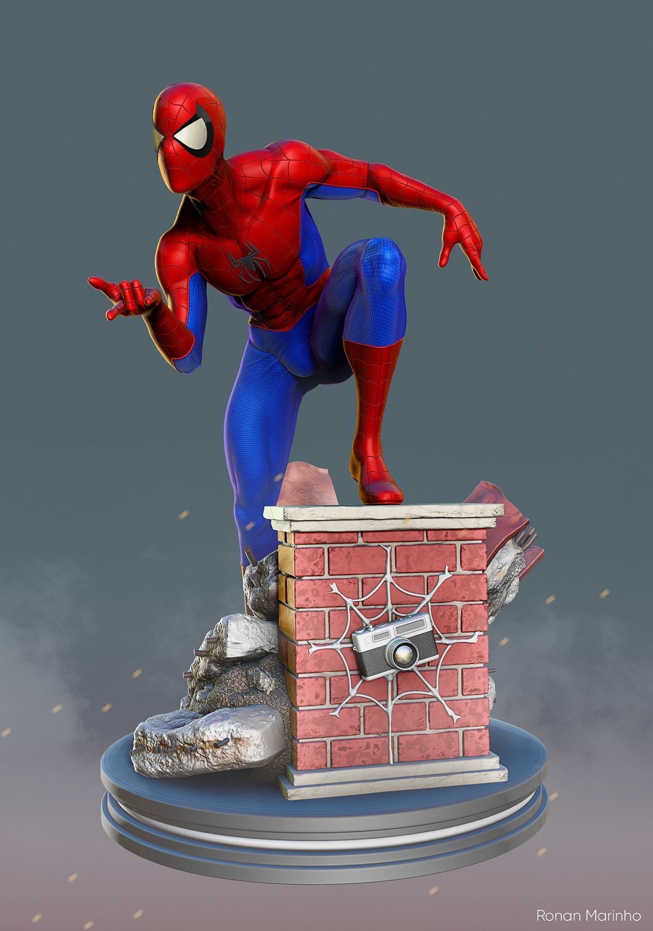 Spider-Man spider - man statue 3D print model_1