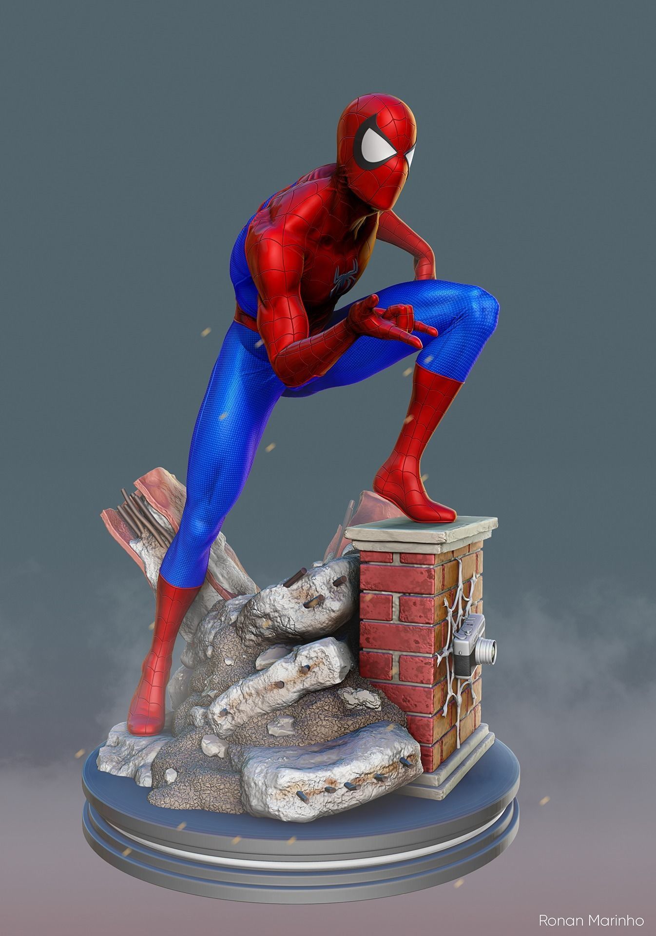 Spider-Man spider - man statue 3D print model_2