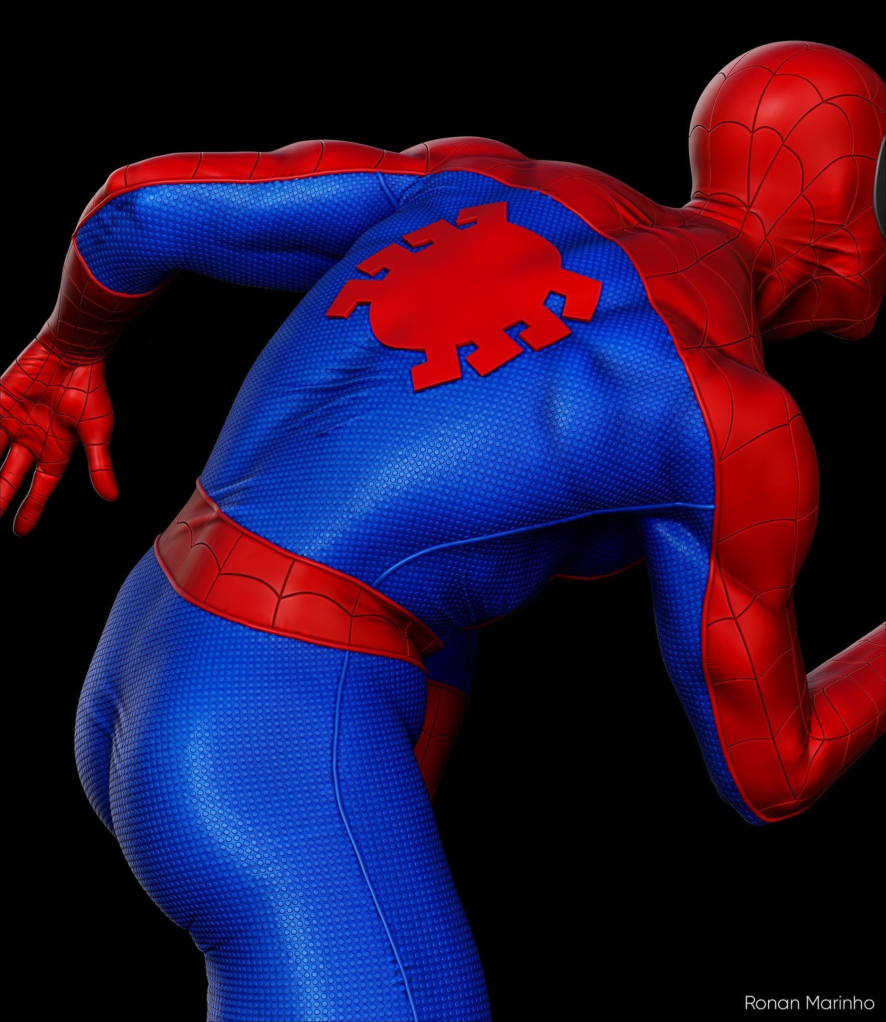 Spider-Man spider - man statue 3D print model_3