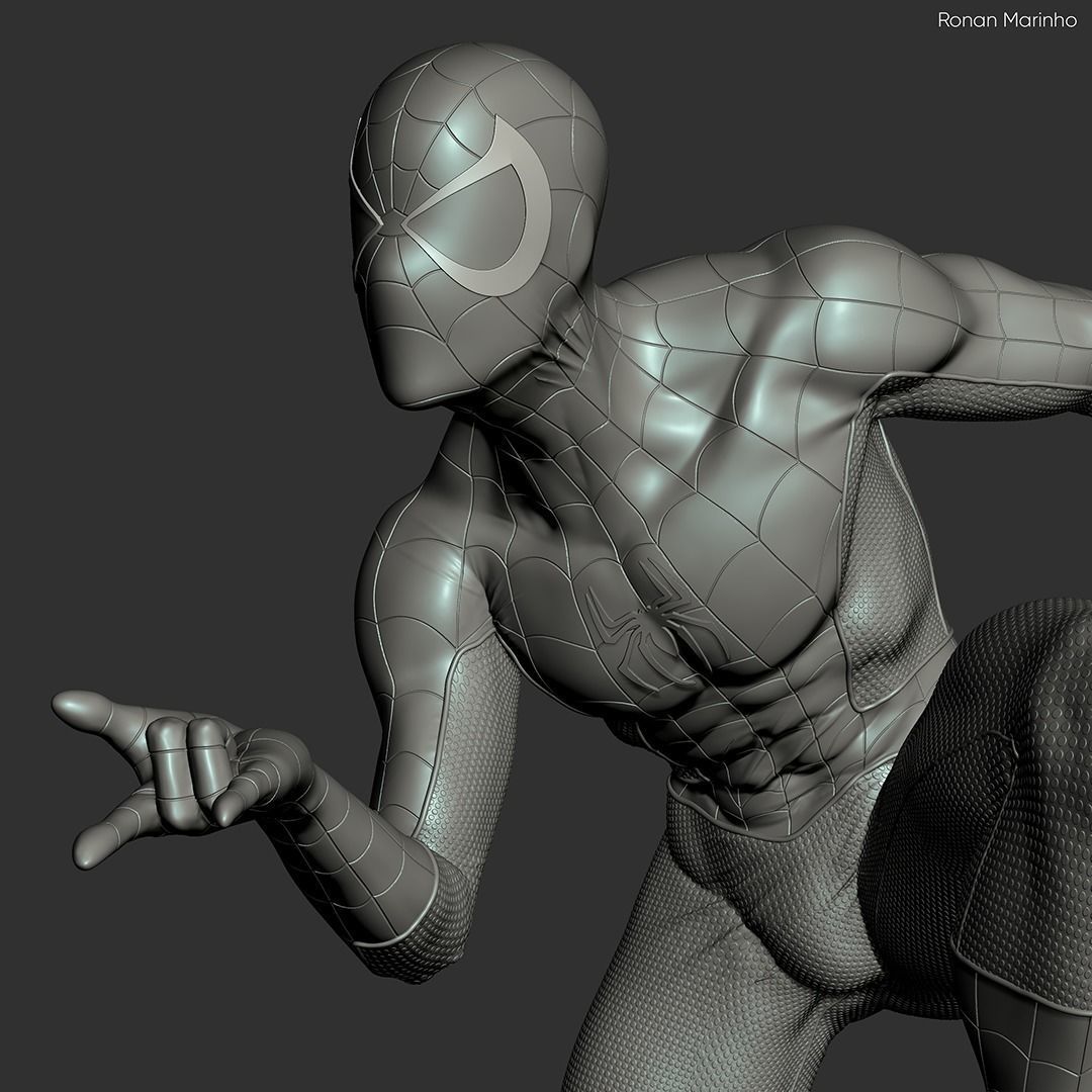 Spider-Man spider - man statue 3D print model_4