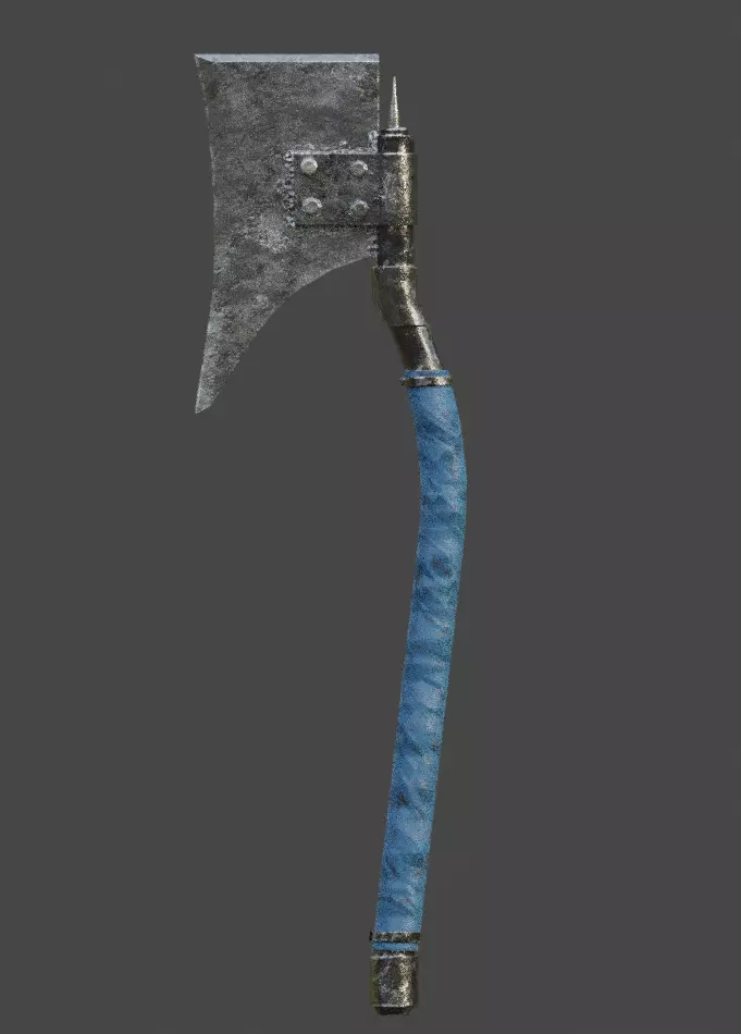 Dusty metal axe 3D model
