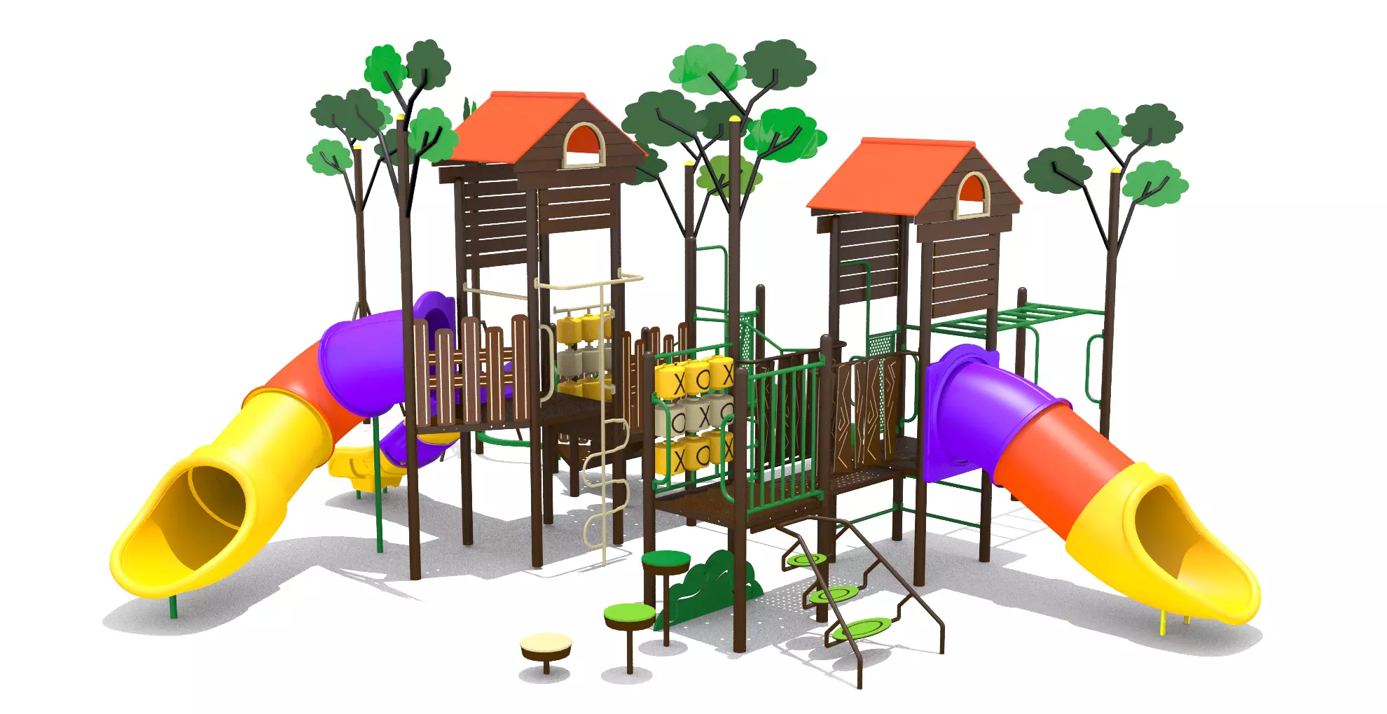 Playground Tree Playhouse 3D model_0