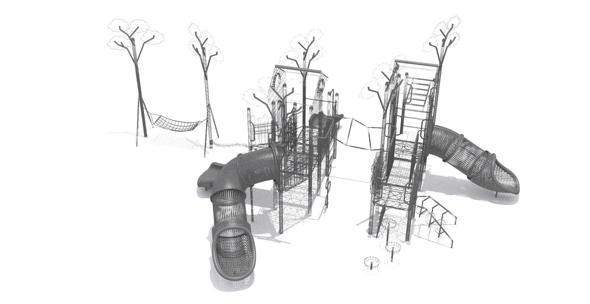 Playground Tree Playhouse 3D model_9