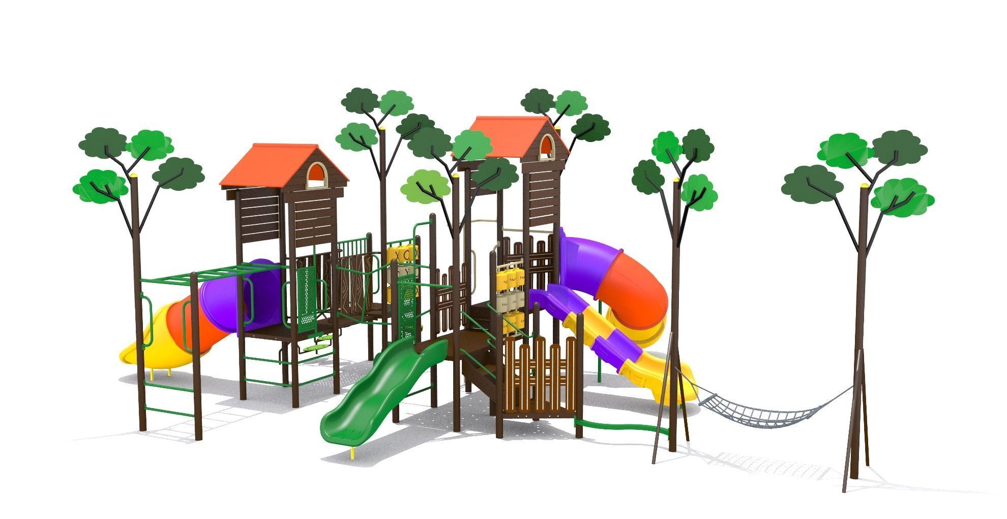 Playground Tree Playhouse 3D model_3