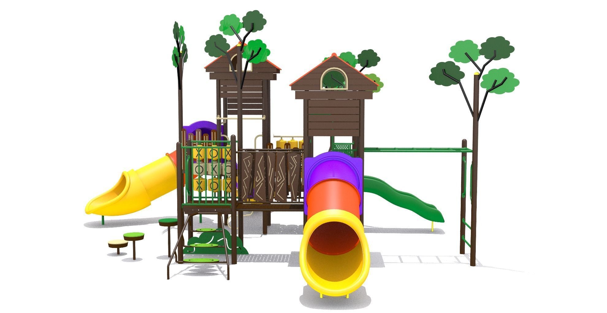 Playground Tree Playhouse 3D model_1