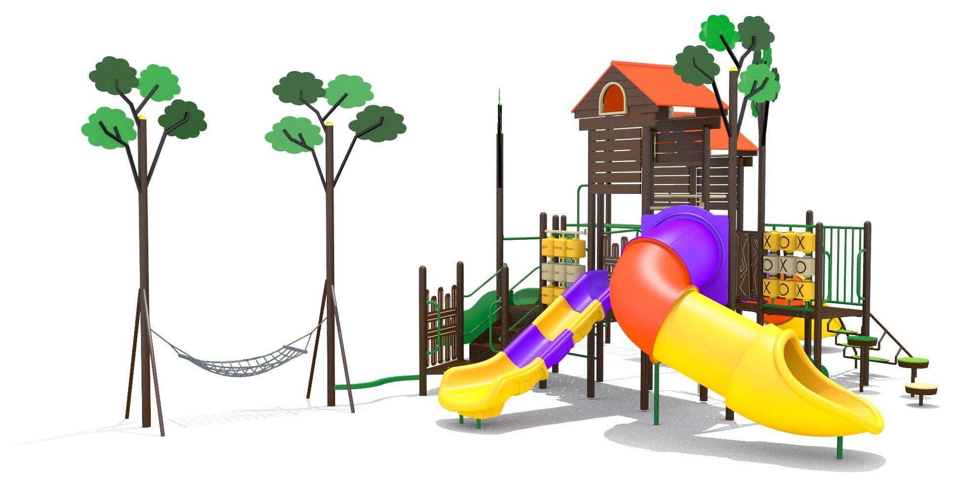 Playground Tree Playhouse 3D model_4