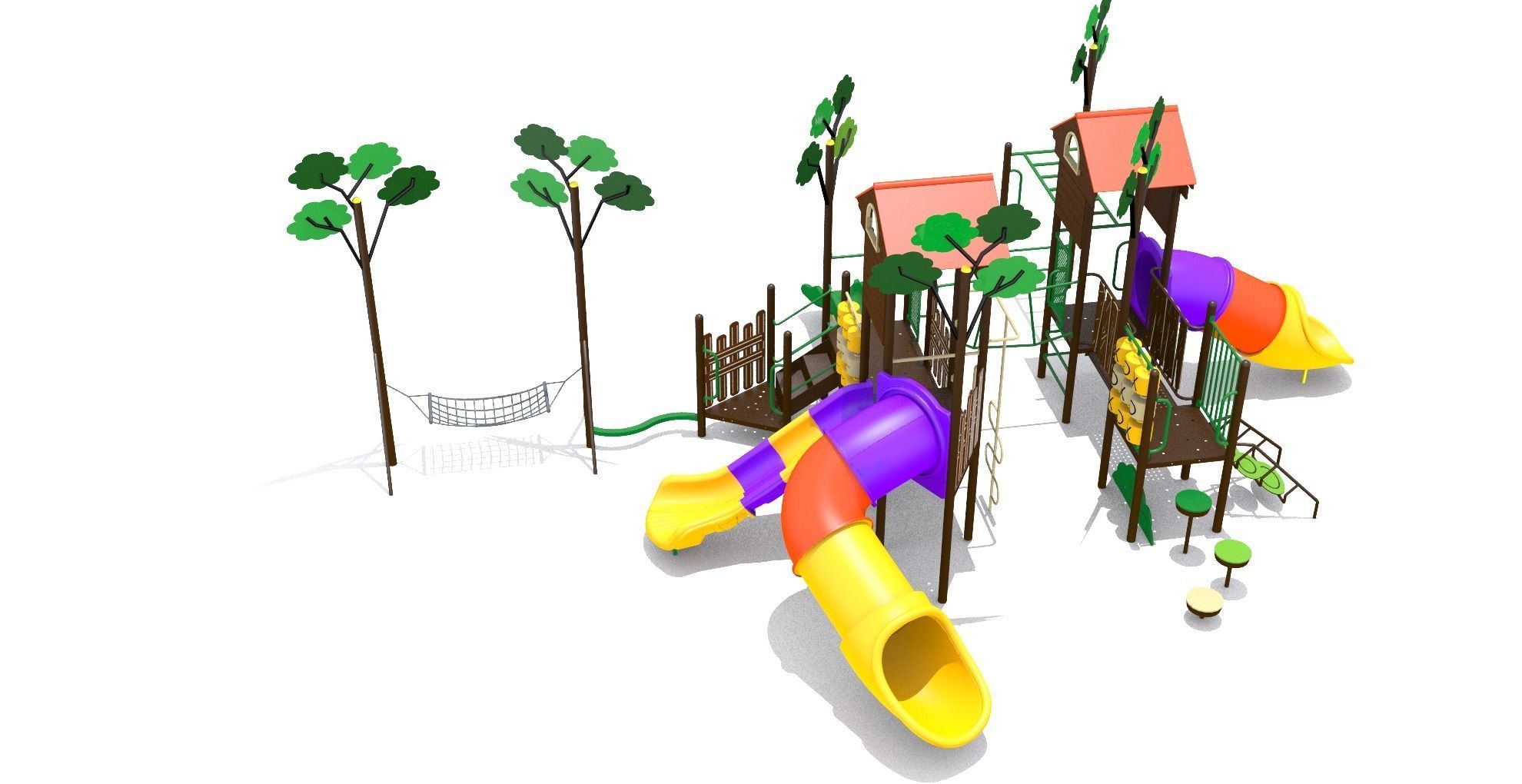 Playground Tree Playhouse 3D model_6