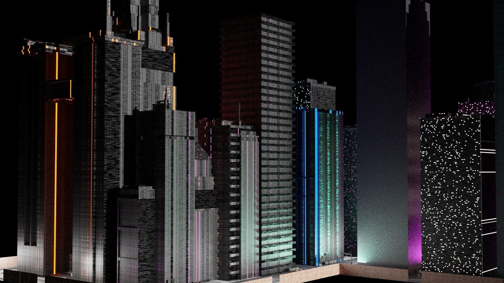 Making 3D Mega City In Blender  3D model_2