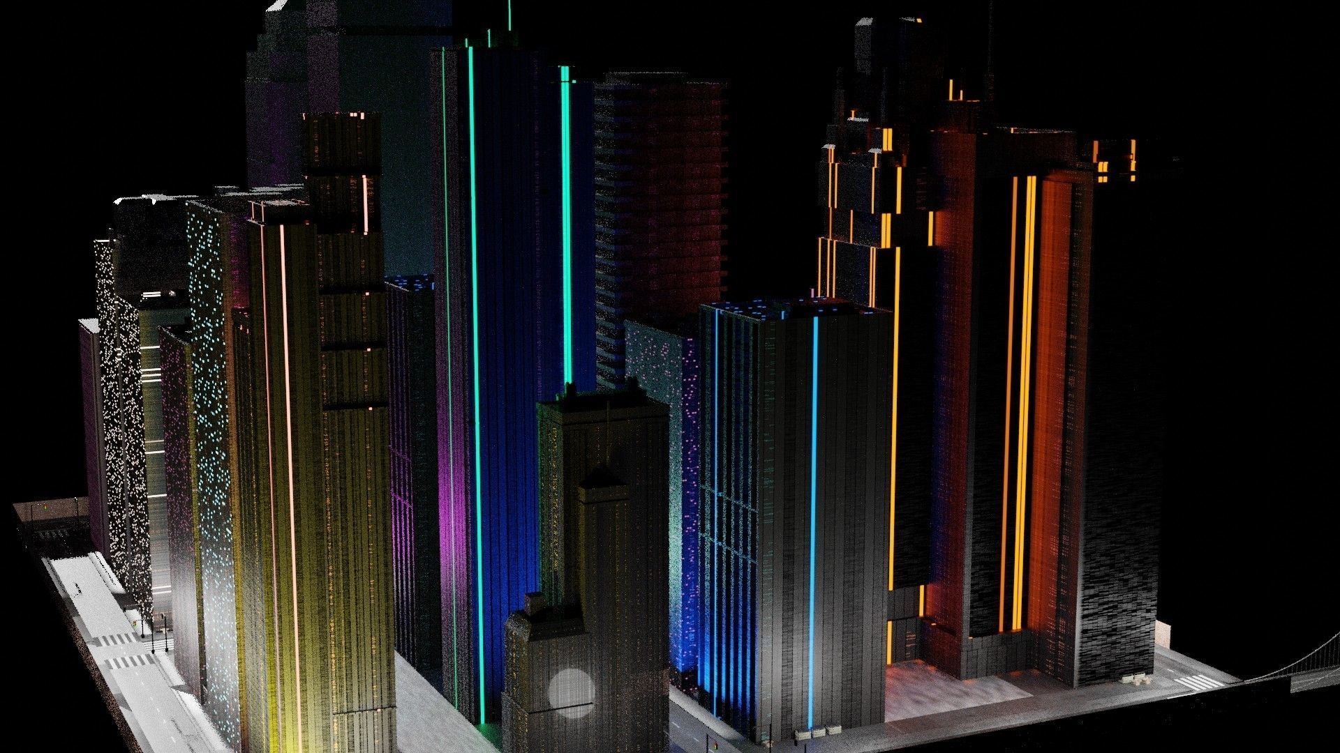 Making 3D Mega City In Blender  3D model_7