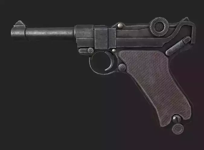 Luger 1 pistol Free low-poly 3D model