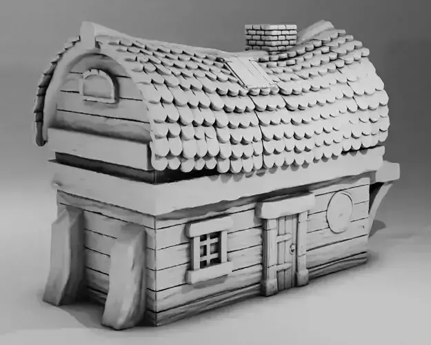 House 3D Print Model with roof 3D print model