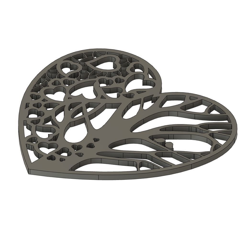 Heart in Tree Decor 3D print model_2