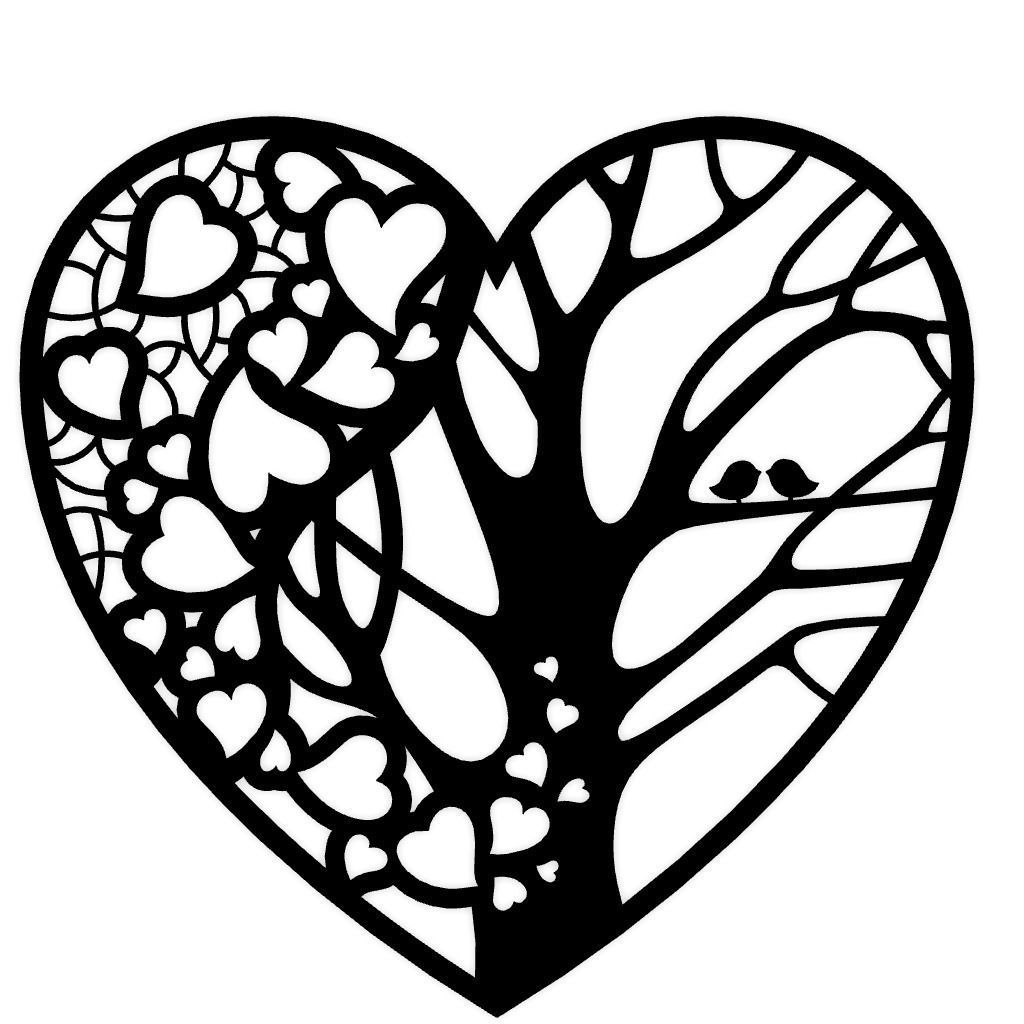 Heart in Tree Decor 3D print model_1