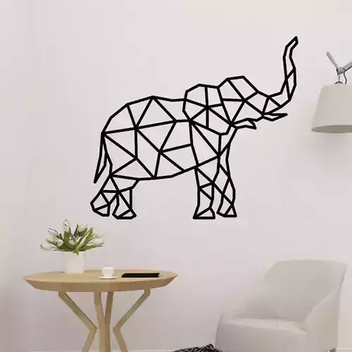 Elephant Polygonal Wall Decor