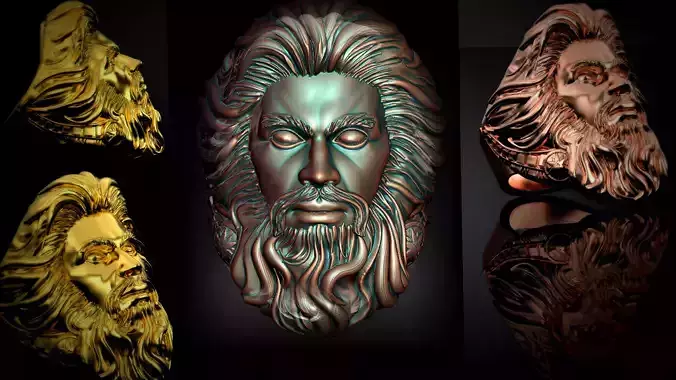 Guardian Zeus god Ring 3d stl  3D print model