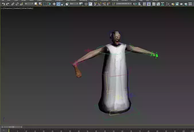 Granny the horror game character Low-poly 3D model