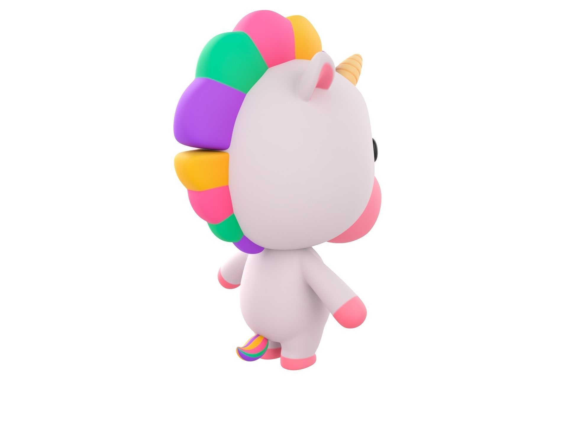 Character143 Rigged Unicorn 3D model_4