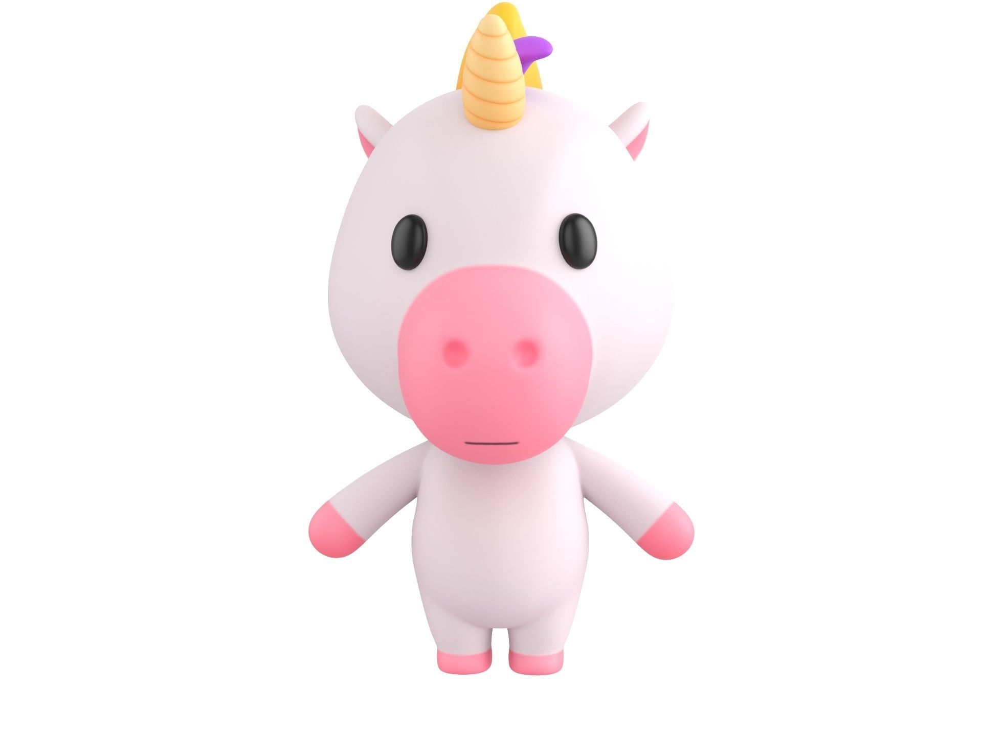 Character143 Rigged Unicorn 3D model_2
