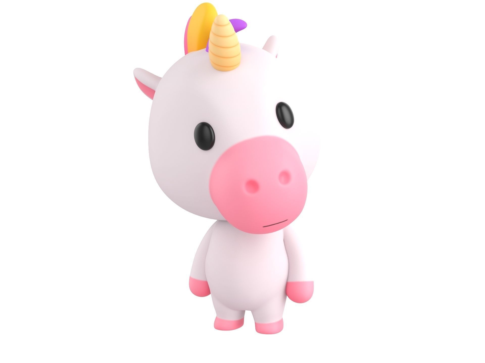 Character143 Rigged Unicorn 3D model_10