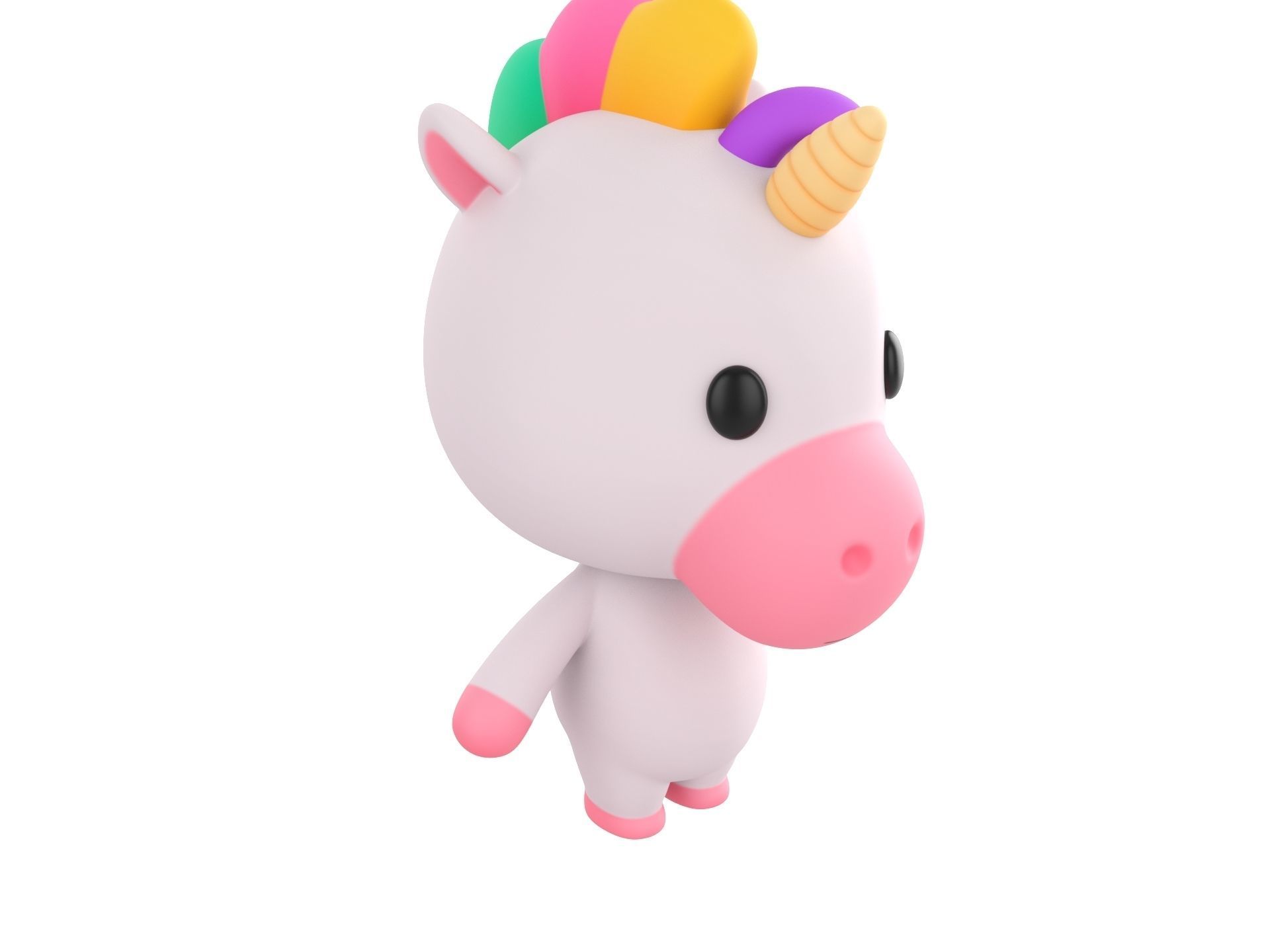 Character143 Rigged Unicorn 3D model_3