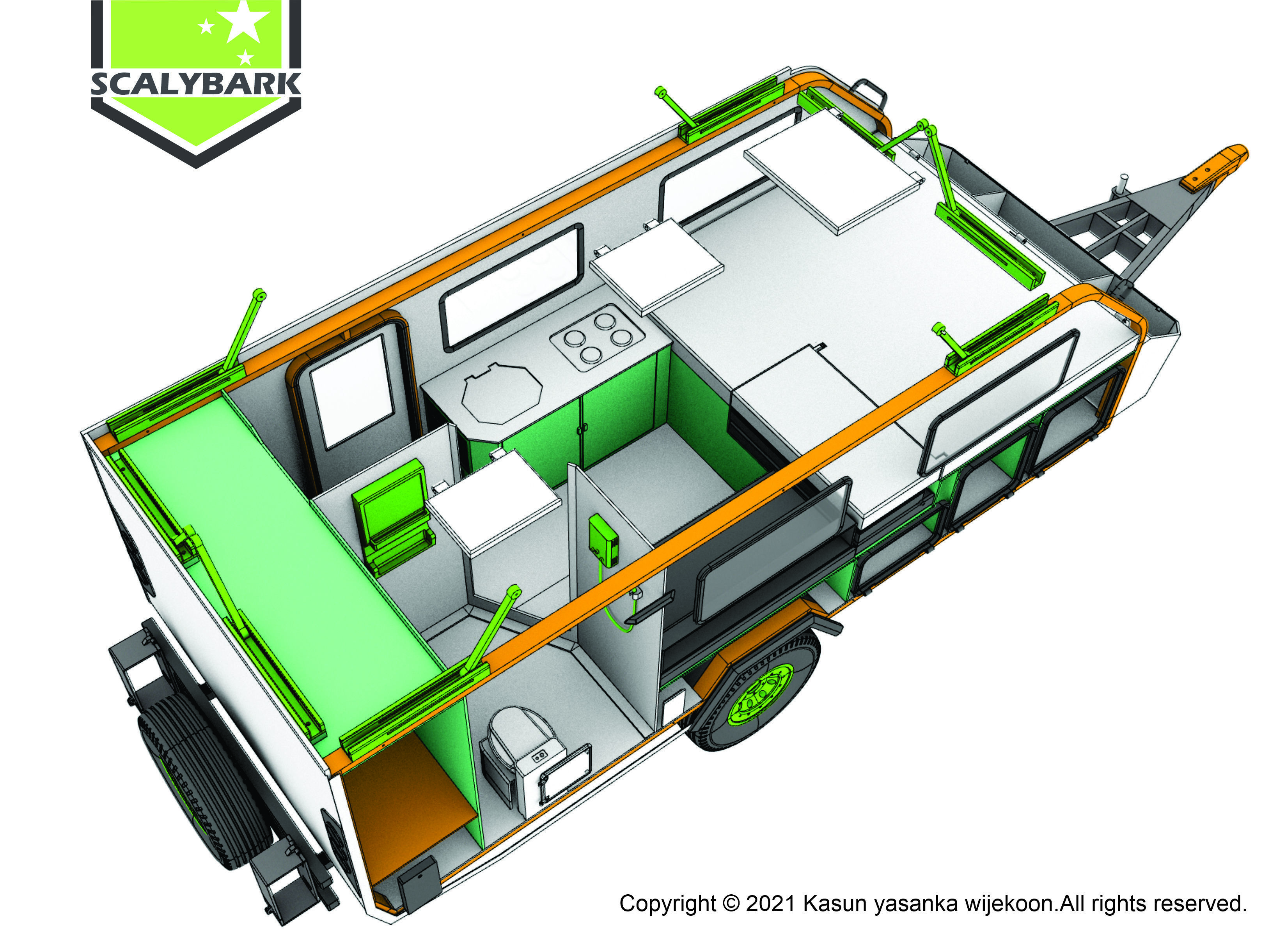  OFF ROAD CAMPING TRAILER 3D PRINTABLE MODEL STL 3D print model_9