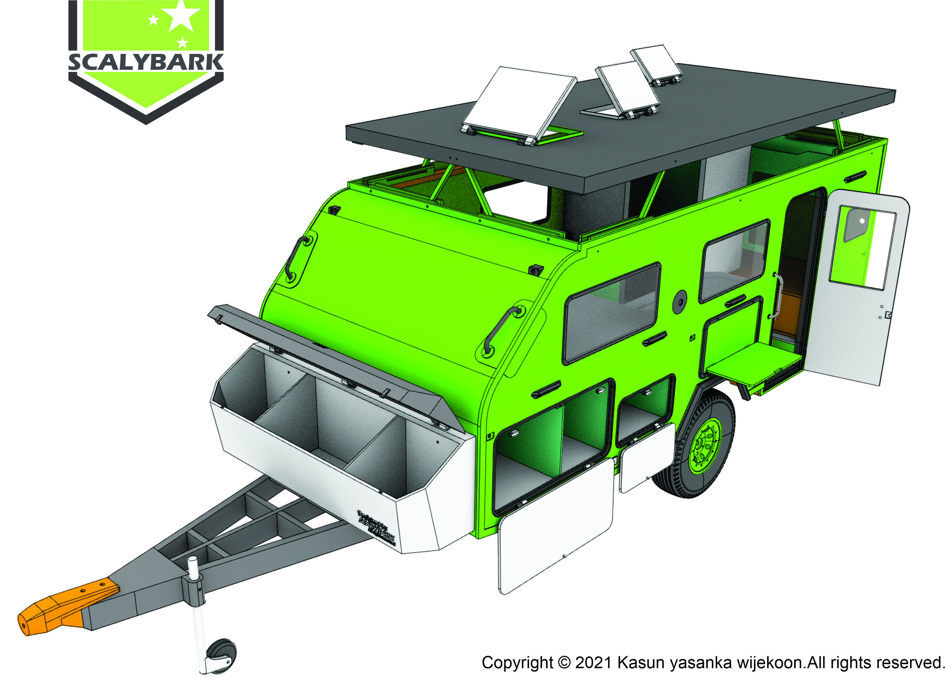  OFF ROAD CAMPING TRAILER 3D PRINTABLE MODEL STL 3D print model_10