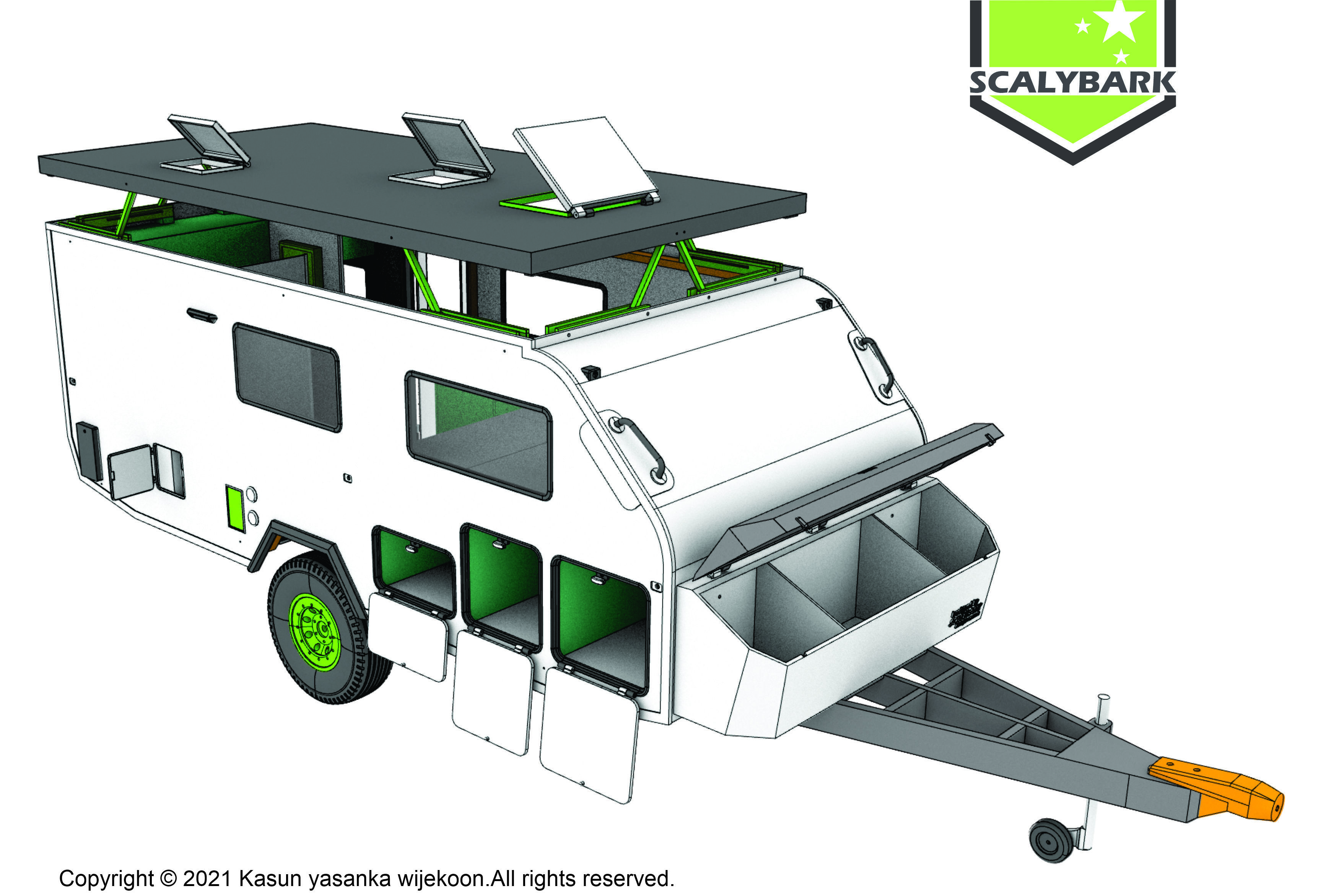  OFF ROAD CAMPING TRAILER 3D PRINTABLE MODEL STL 3D print model_3