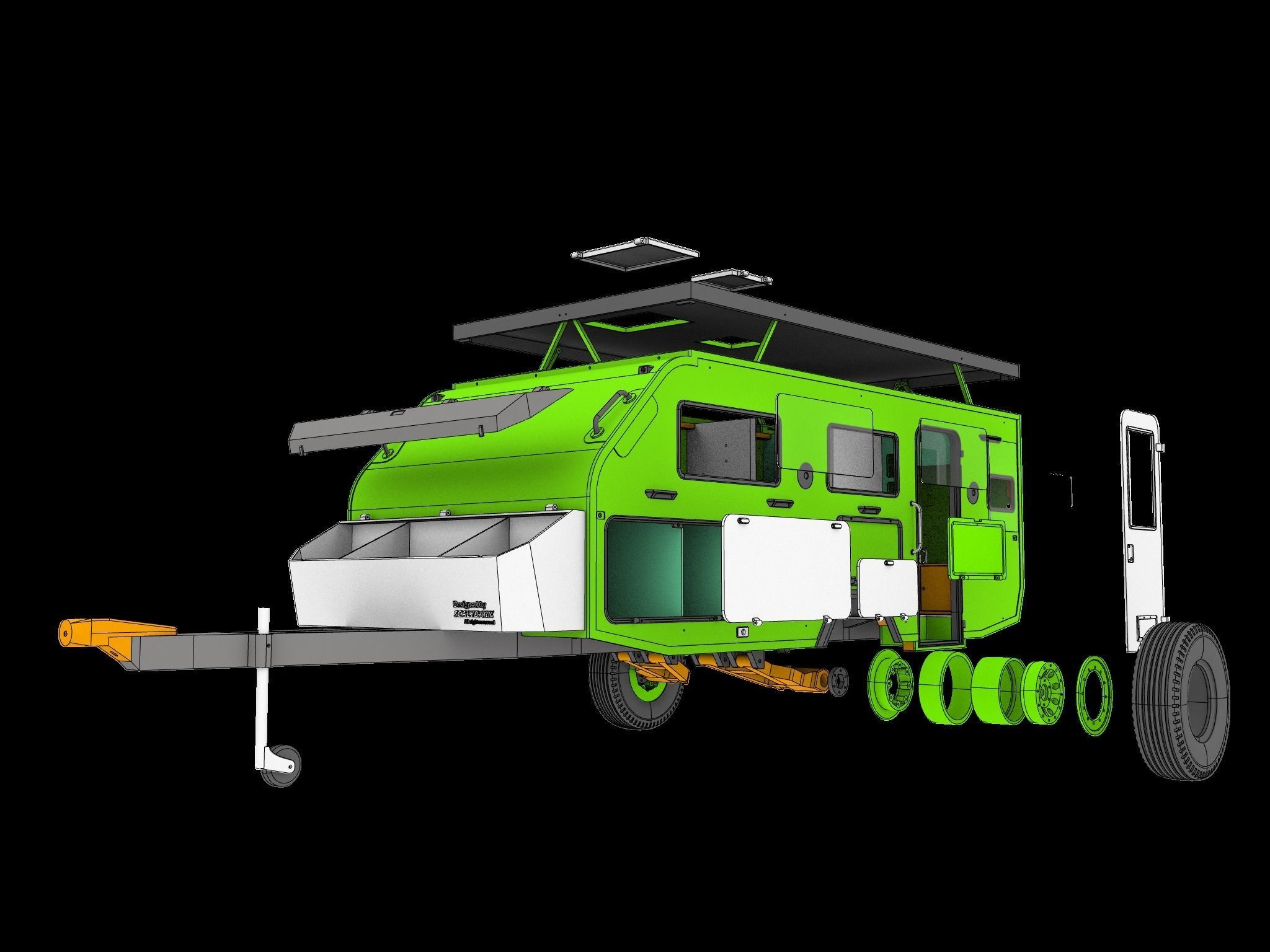  OFF ROAD CAMPING TRAILER 3D PRINTABLE MODEL STL 3D print model_14