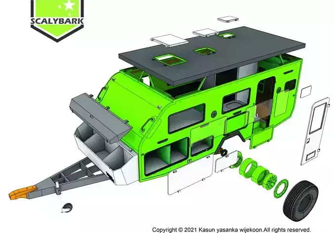  OFF ROAD CAMPING TRAILER 3D PRINTABLE MODEL STL 3D print model