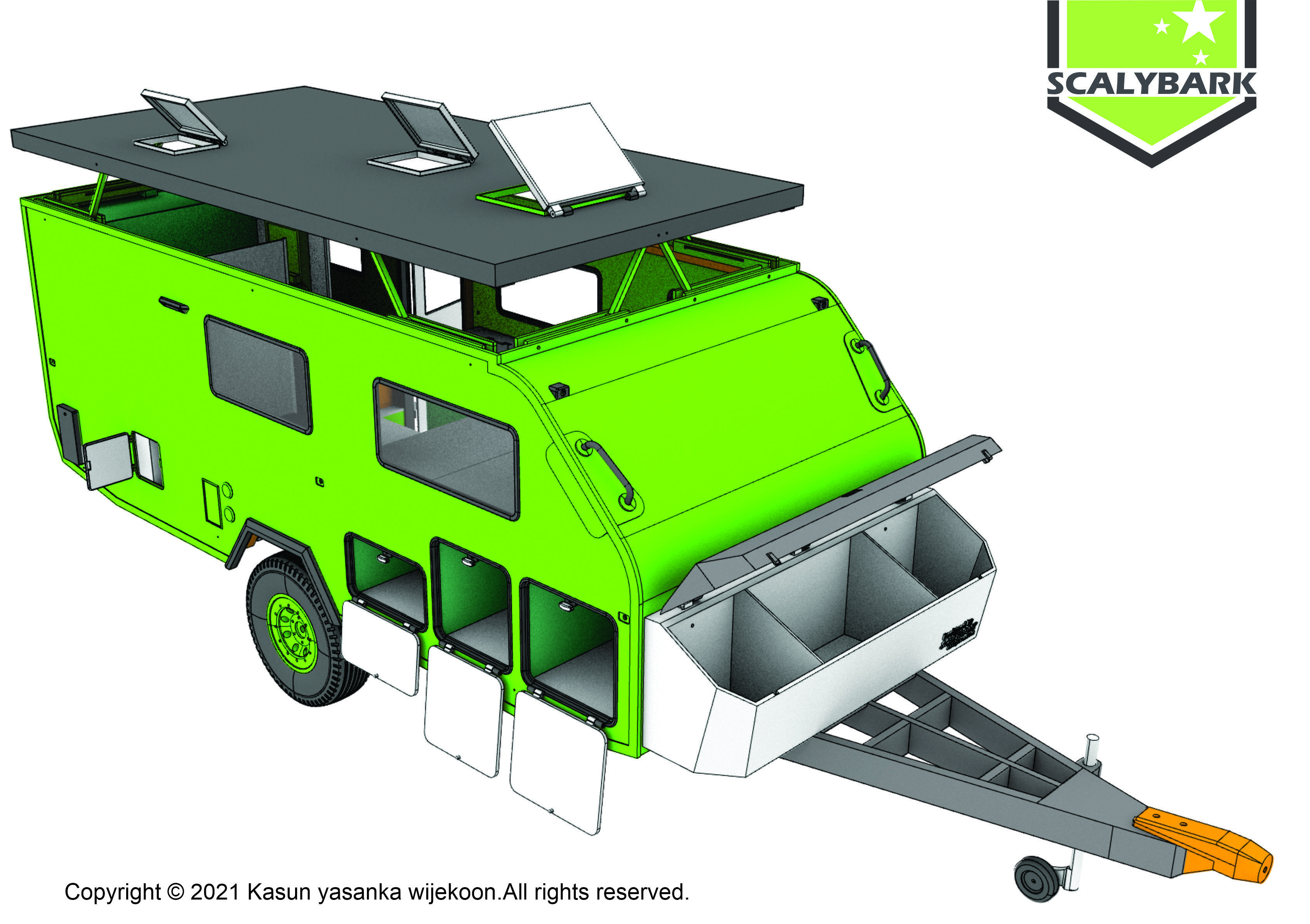  OFF ROAD CAMPING TRAILER 3D PRINTABLE MODEL STL 3D print model_11