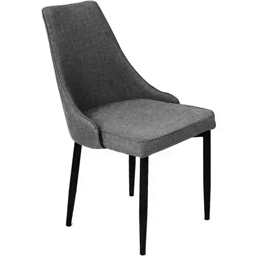 Zigler Linen Side Chair in Grey