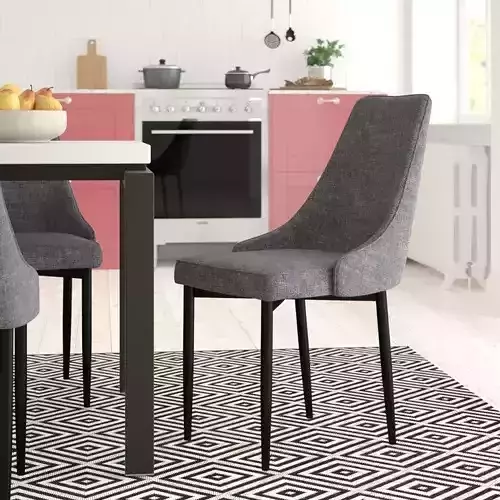 Arwood Fabric Side Chair in Grey