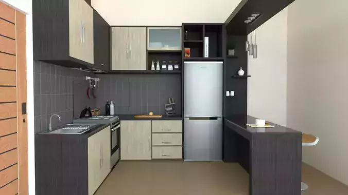 Small Kitchen Set 4 x 3 meters