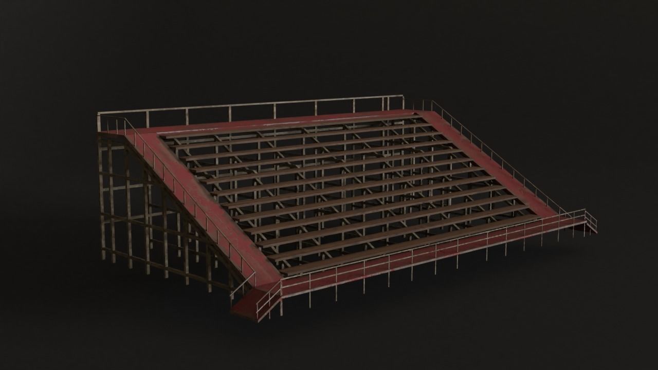 Old Race Track Props KITBASH Low-poly 3D model_7