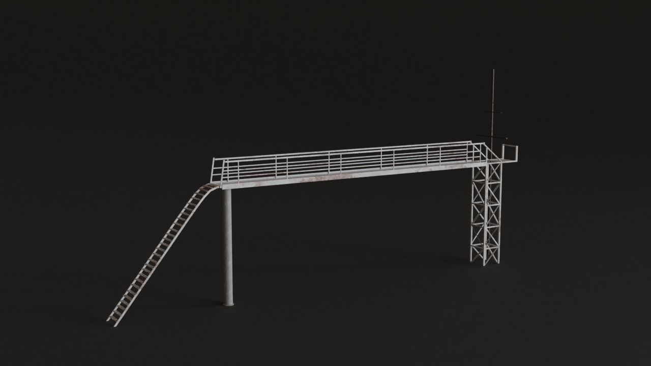 Old Race Track Props KITBASH Low-poly 3D model_11