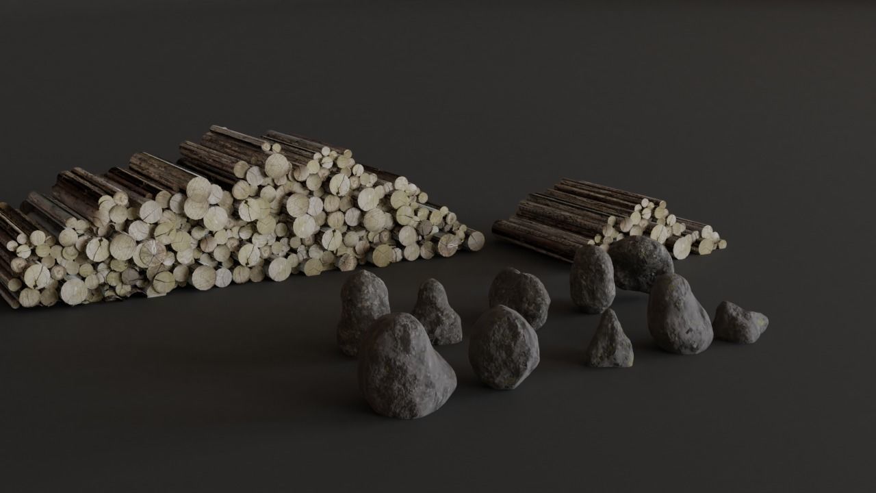 Old Race Track Props KITBASH Low-poly 3D model_13