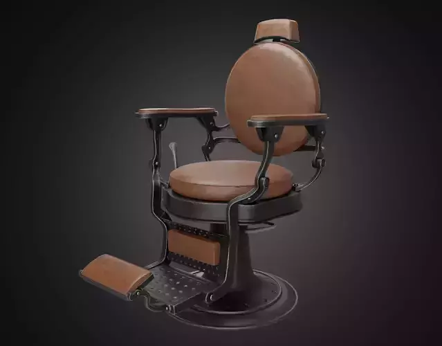 Vintage barber chair 3D model