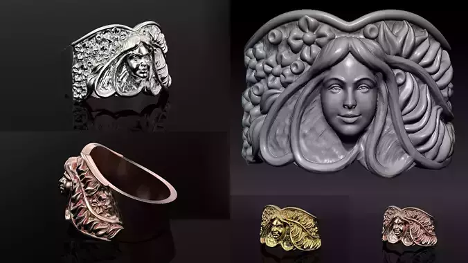 Nature organic Ring 3D print model