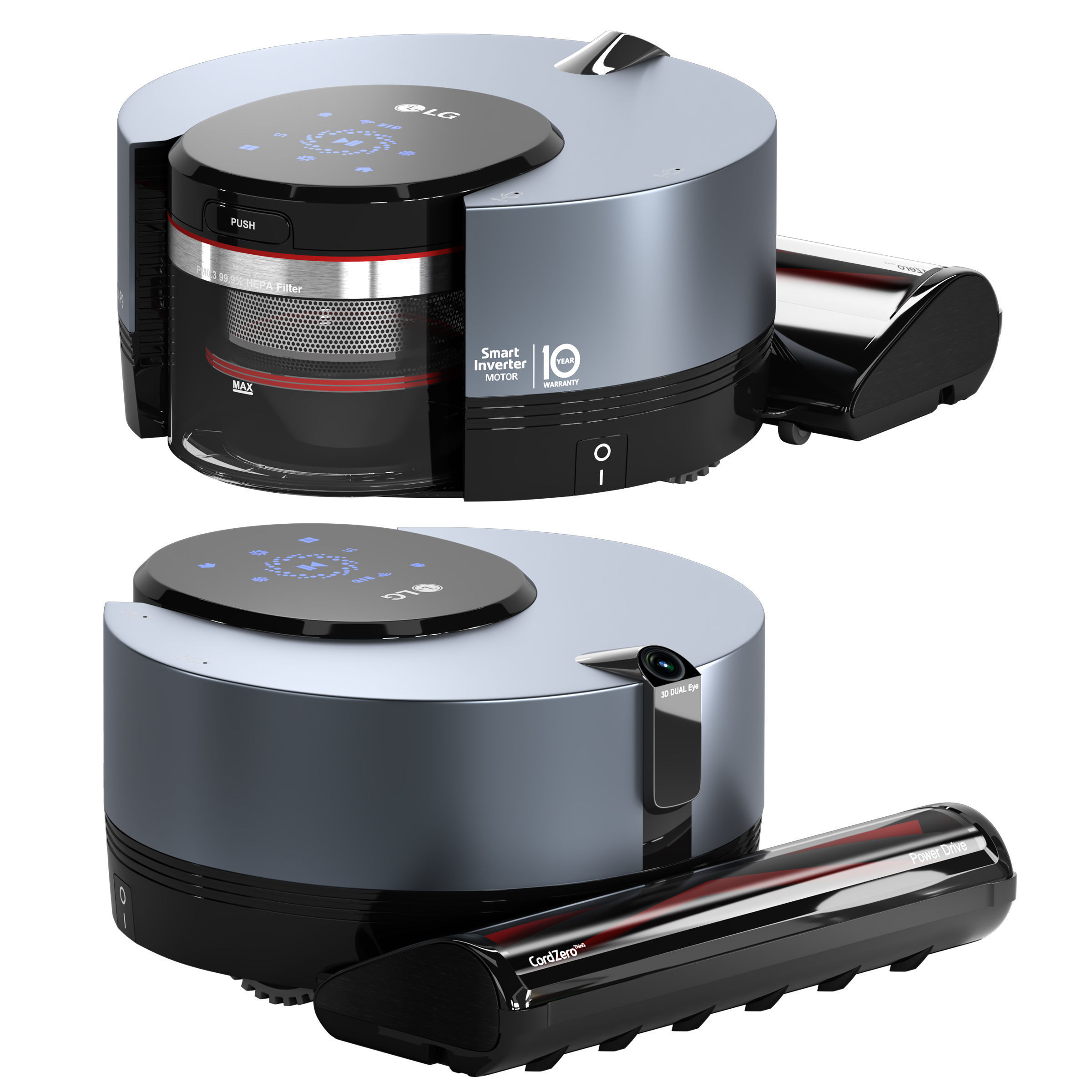 LG CordZero ThinQ Robotic Vacuum R9 3D model CGTrader