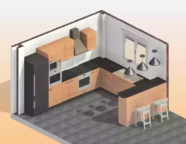 Small kitchen revit  3D model