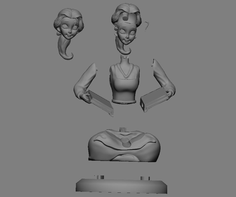 BELLE PRINCESS STATUE BEAUTY AND THE BEAST DISNEY ANIME 3D print model_12