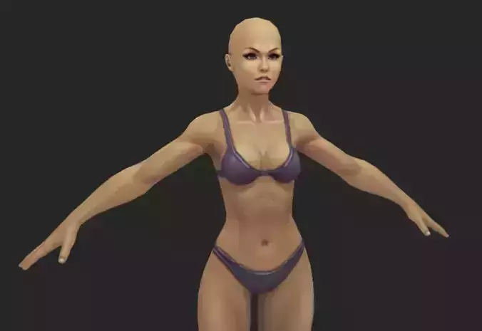 base female model Low-poly 3D model