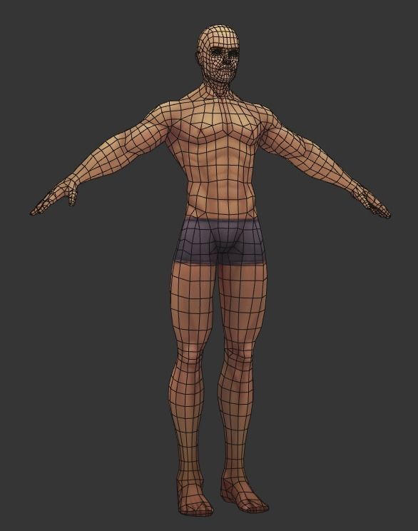 base male model Low-poly 3D model_2