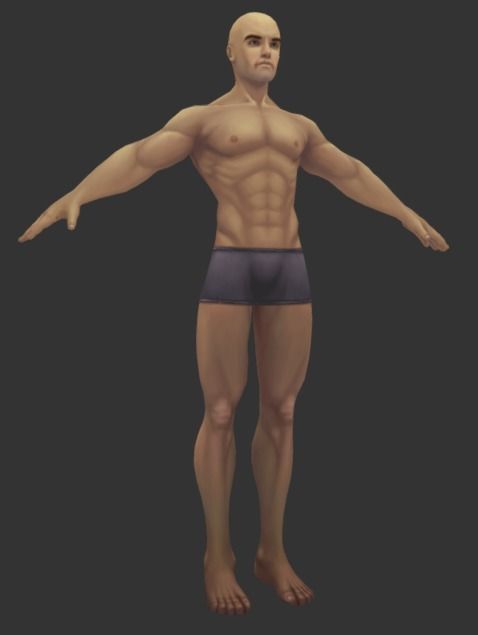 base male model Low-poly 3D model_3