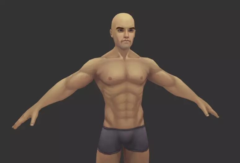 base male model Low-poly 3D model_0