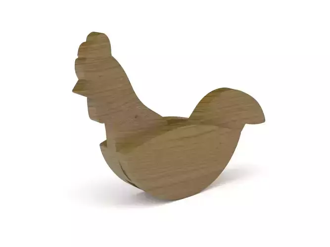 Wooden toy chick 02